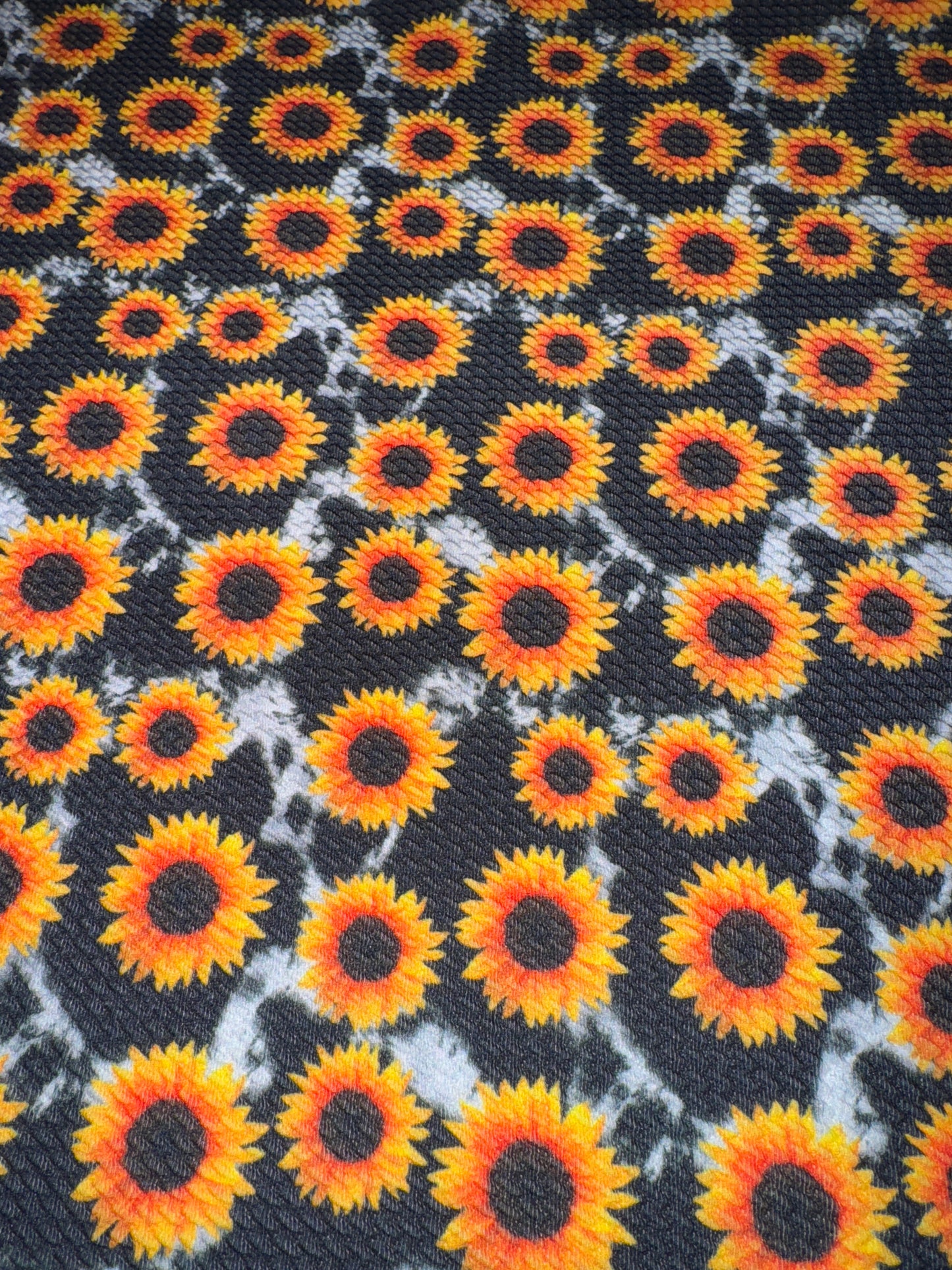 Sunflower cow print bullet fabric yard, 1/2 yard