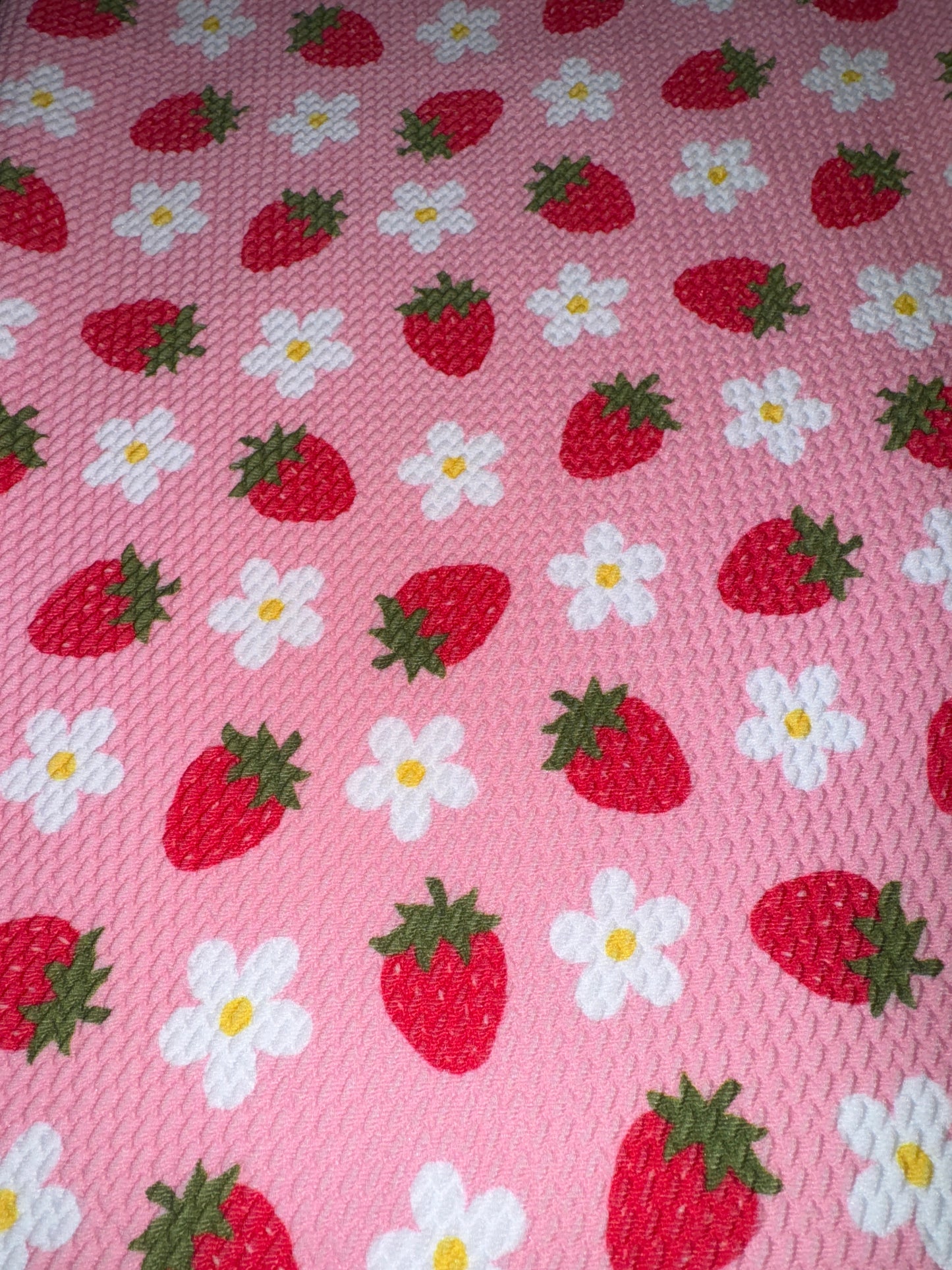 Strawberries and flowers bullet fabric yard