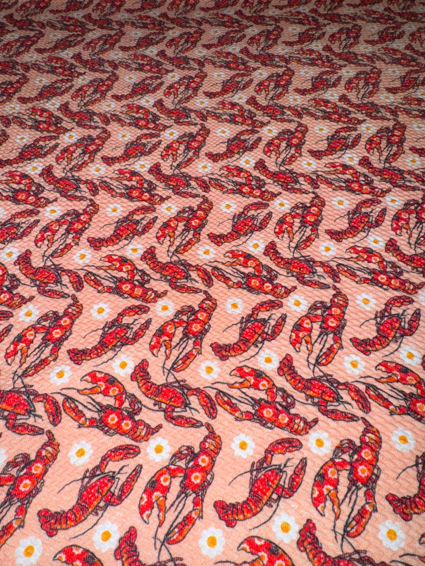 Floral lobster bullet fabric 1/2 yard