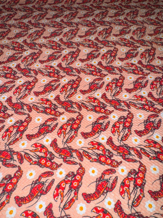 Floral lobster bullet fabric 1/2 yard