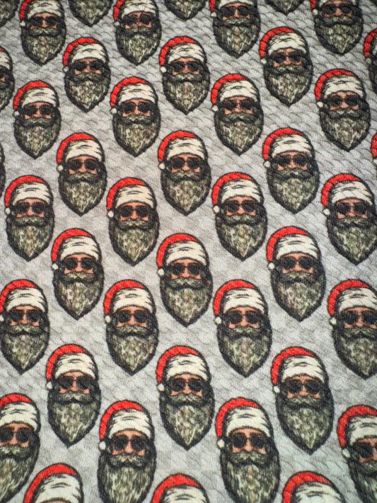 Santa Christmas bullet fabric yard, 1/2 yard