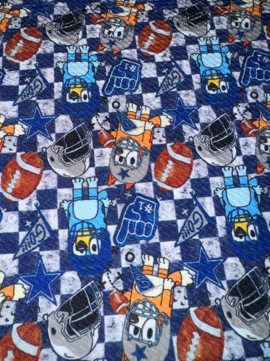 Blue y bullet fabric yard, 1/2 yard