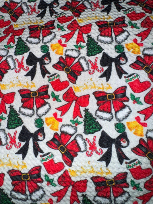 Christmas bows bullet fabric yard, 1/2 yard