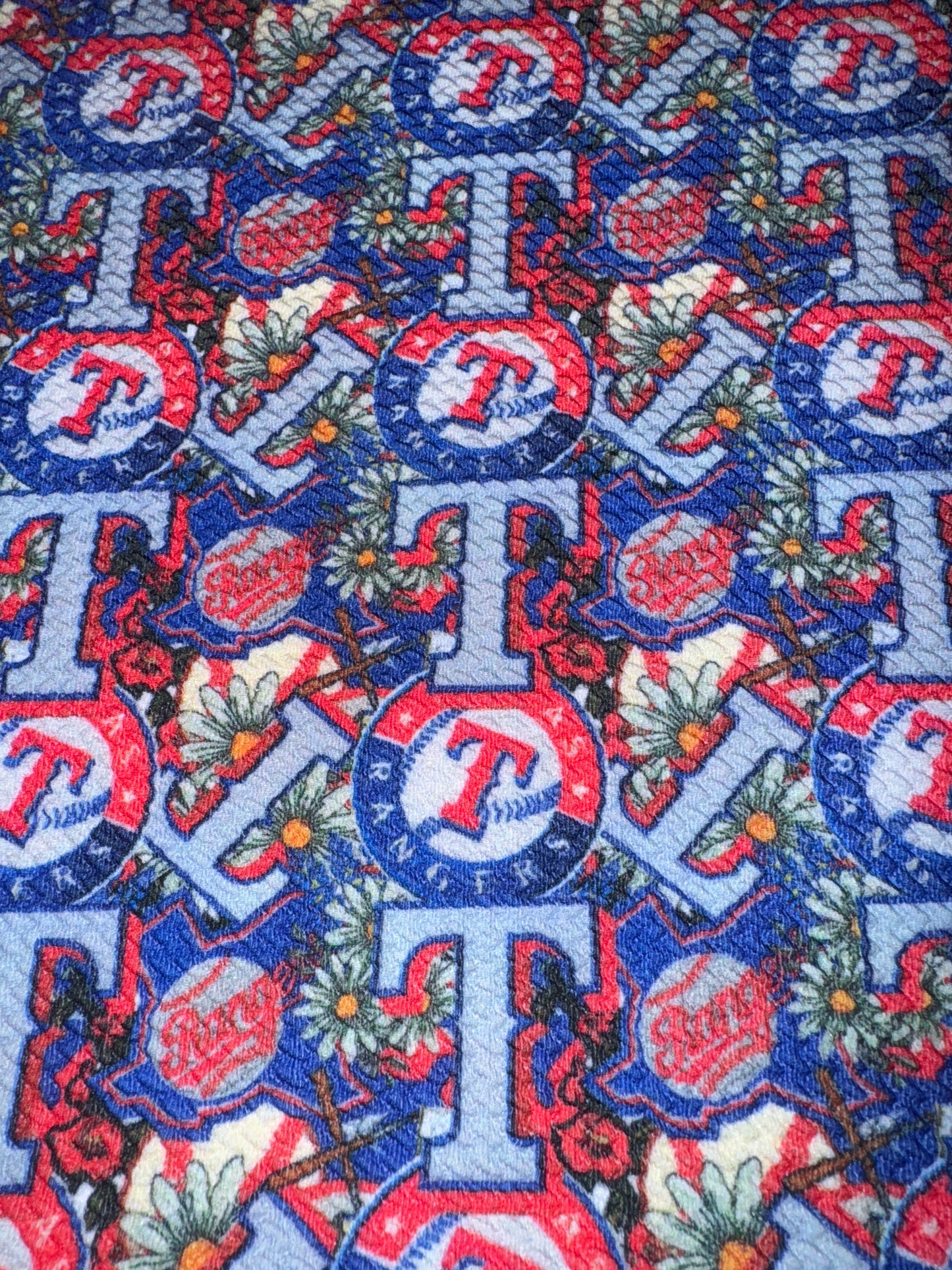 Rangers floral bullet fabric yard, 1/2 yard