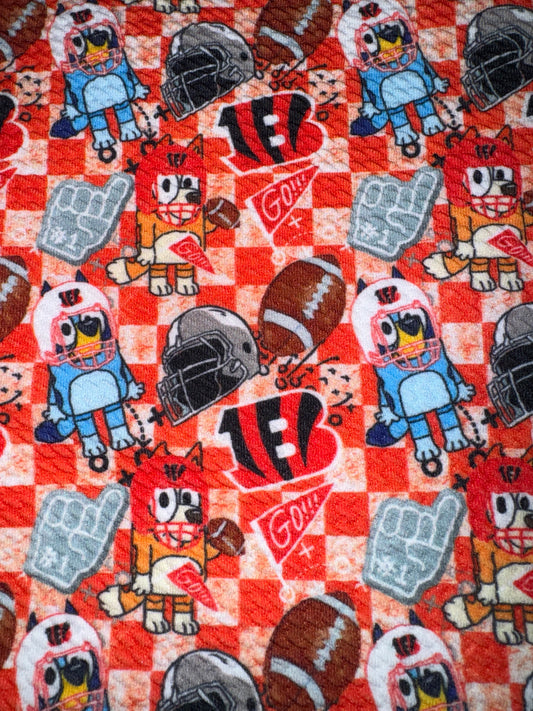 Bengals bullet fabric yard, 1/2 yard