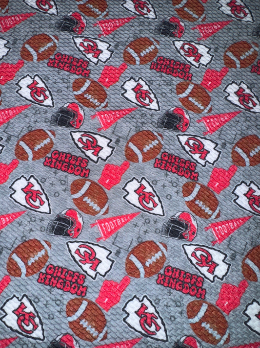 Sale-KC Chiefs bullet fabric yard, 1/2 yard