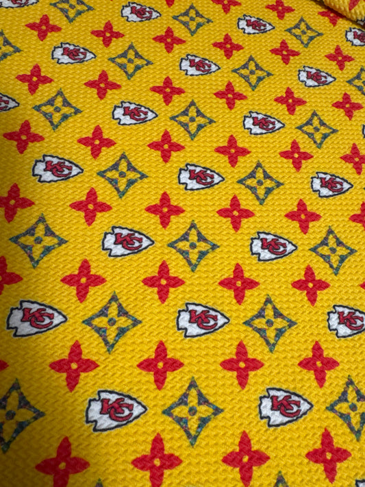 Sale- KC Chiefs bullet fabric yard, 1/2 yard