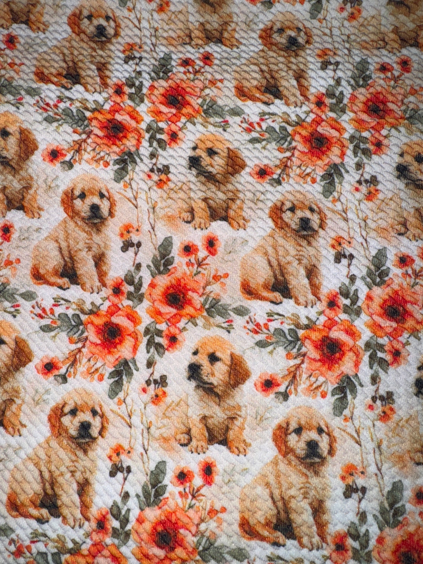 Golden retriever puppy Bullet fabric yard, 1/2 yard