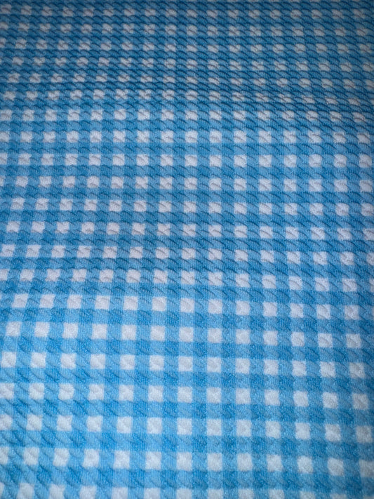 Pastel blue plaid bullet fabric 1/2 yard