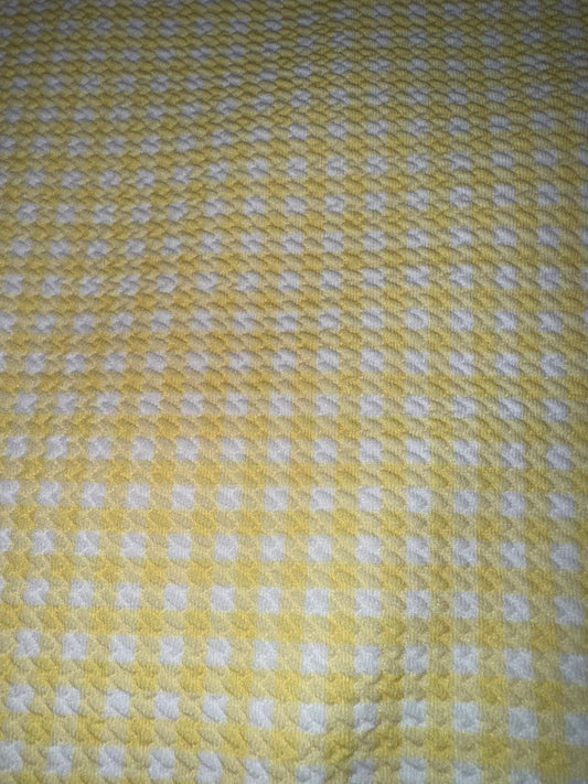 Pastel yellow plaid bullet fabric 1/2 yard