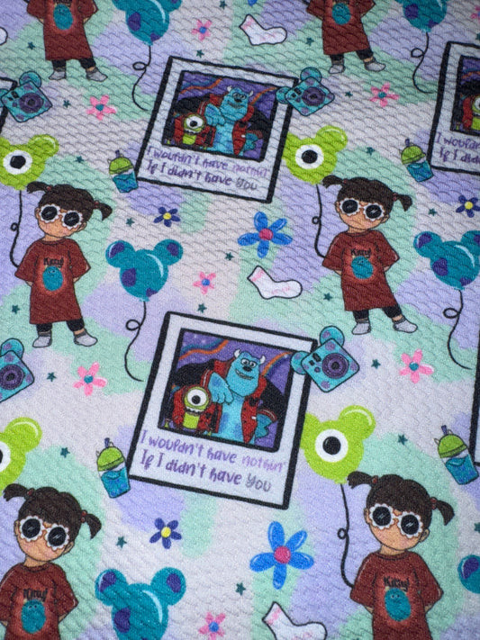 Monsters inc bullet fabric 1/2 yard