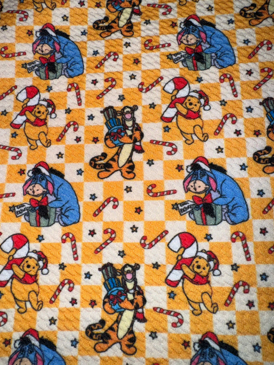 Pooh Christmas bullet fabric yard,1/2 yard