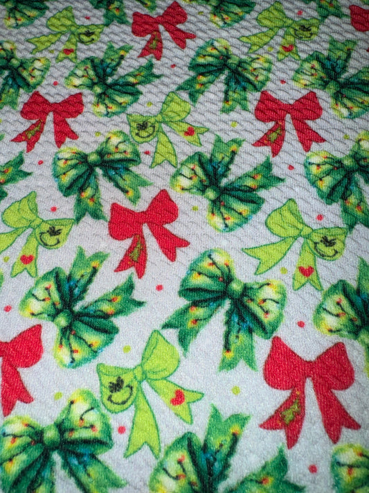 The grinch bows bullet fabric yard, 1/2 yard