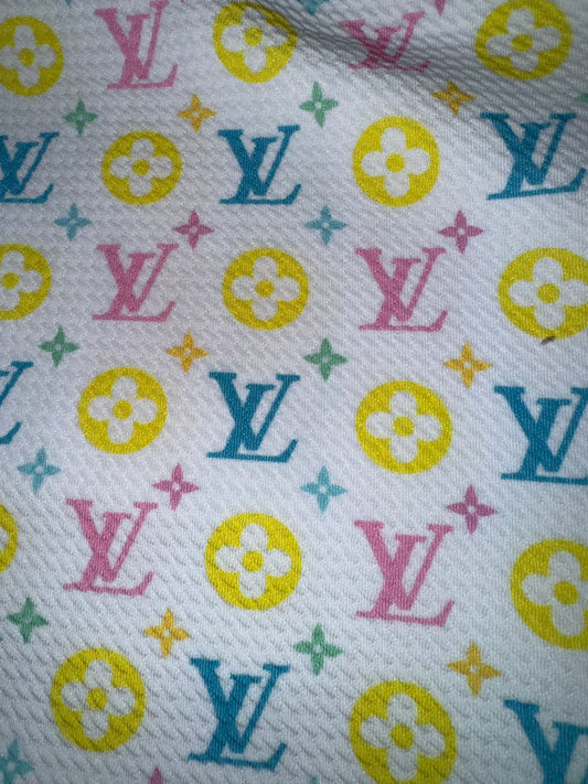 LV multi color bullet fabric 1/2yard, yard