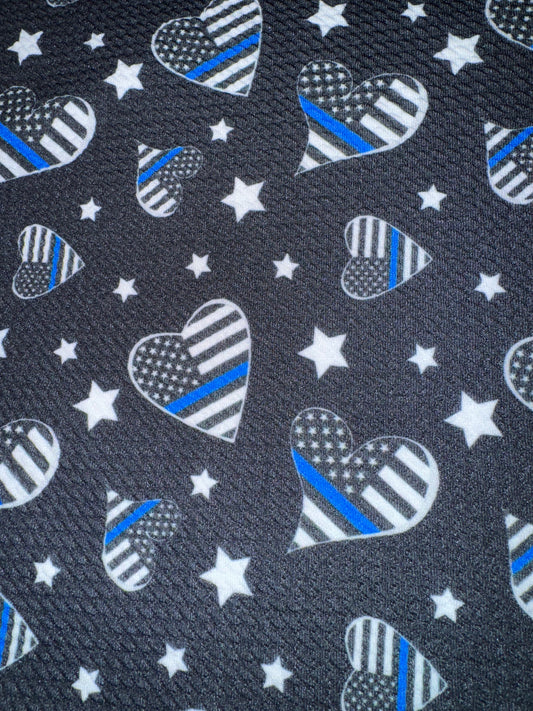 Back the blue bullet fabric yard,1/2 yard