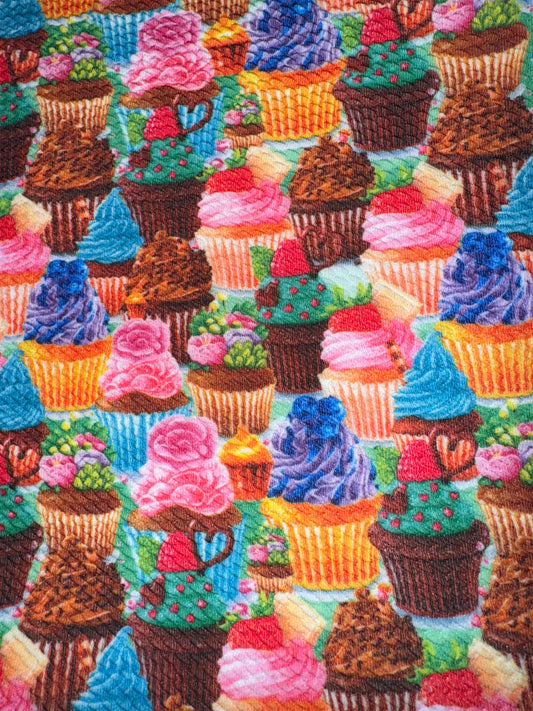 Cupcakes bullet fabric yard